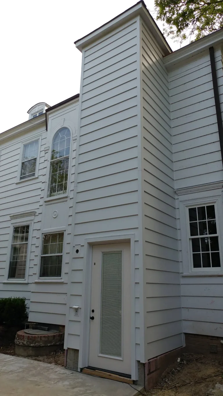 white siding house after siding installation